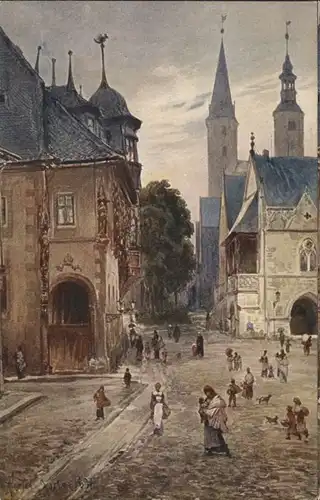 Goslar nach einem Original Aquarell von Prof. Albert Hertel Marktplatz *