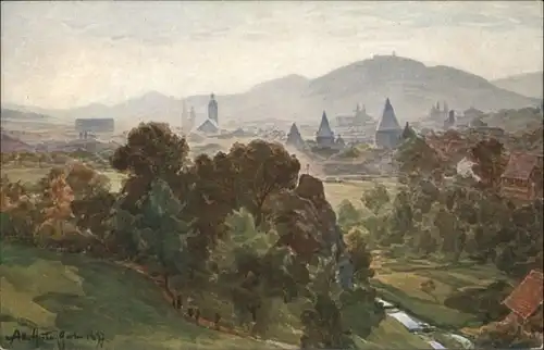 Goslar nach einem Original Aquarell von Prof. Albert Hertel Morgenstimmung *