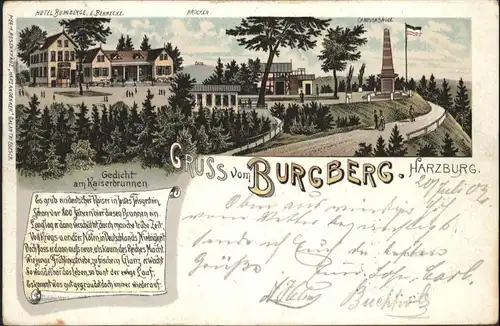 Bad Harzburg Burgberg Hotel Gedicht Kaiserbrunnen x