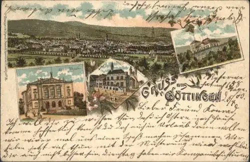 Goettingen Niedersachsen Goettingen Rathaus Theater Rohns Litho x / Goettingen /Goettingen LKR