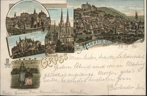 Marburg Lahn Marburg Universitaet Eisabethen Kirche Schloss Trachten x / Marburg /Marburg-Biedenkopf LKR