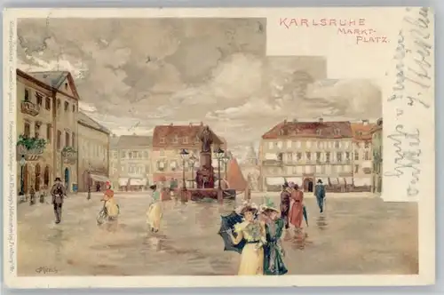 Karlsruhe Marktplatz Kuenstler Muench x