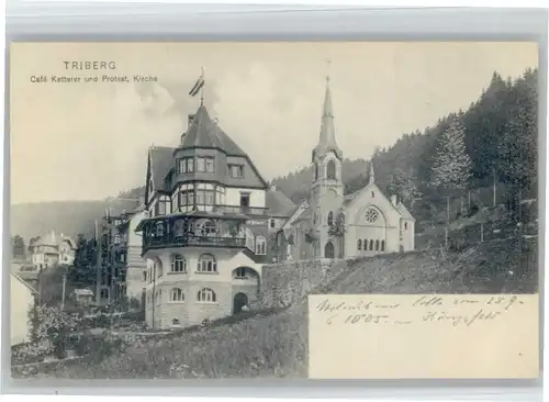 Triberg Cafe Ketterer Protest. Kirche *