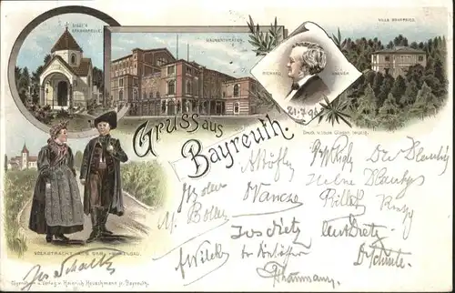 Bayreuth Volkstracht Hummelsgau Villa Wahnfried Wagnertheater x