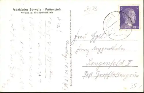 Pottenstein Oberfranken Pottenstein Kurbad Weihersbachtal x / Pottenstein /Bayreuth LKR