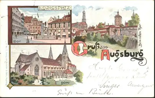 Augsburg Augsburg Ludwigsplatz Dom Rotes Tor x / Augsburg /Augsburg LKR
