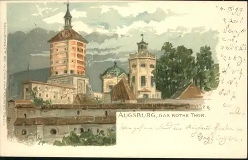 Augsburg Augsburg Kuenstler P. K. Rote Tor x / Augsburg /Augsburg LKR