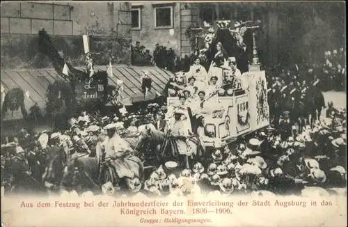 Augsburg Augsburg Festzug zur Jahrhundertfeier Huldigungswagen x / Augsburg /Augsburg LKR