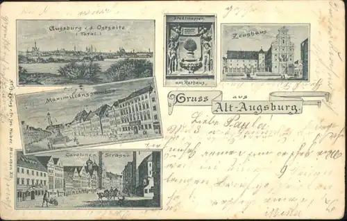 Augsburg Alt Augsburg Maximilianstrasse Carolinenstrasse Zeughaus x