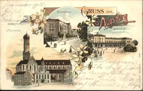 Augsburg Bahnhofstrasse St Ulrichskirche Bahnhof x