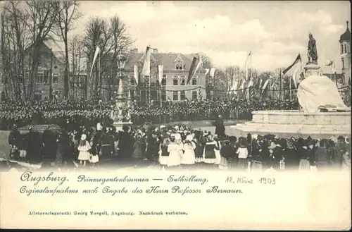 Augsburg Prinzregentenbrunnen Enthuellung *