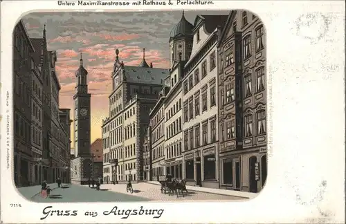 Augsburg Augsburg Maximilianstrasse Rathaus Perlachturm * / Augsburg /Augsburg LKR