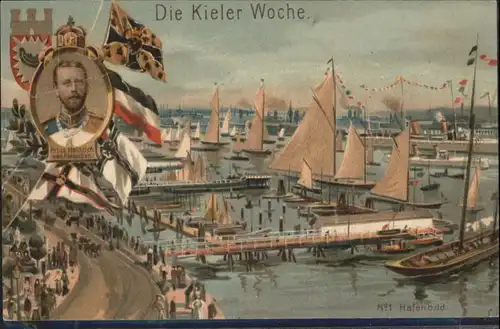 Kiel Kieler Woche Prinz Heinrich von Preussen Fahne Wappen Hafen *