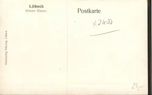 Luebeck Kleiner Kiesau Kuenstler G. Boese *