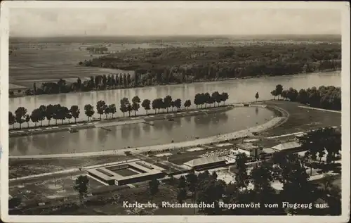 Karlsruhe Rheinstrandbad Rappenwoert Fliegeraufnahme x