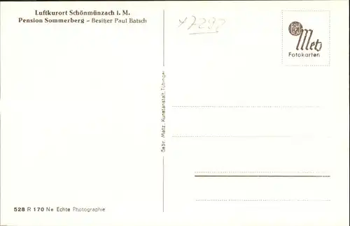 Schoenmuenzach Pension Sommerberg *