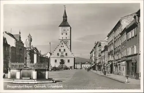 Deggendorf Donau Deggendorf Bayerische Ostmark Luitpoldplatz Kirche Brunnen * / Deggendorf /Deggendorf LKR