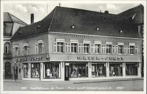Emmendingen Breisgau Geschaeftshaus Firma C. Blum-Jundt *
