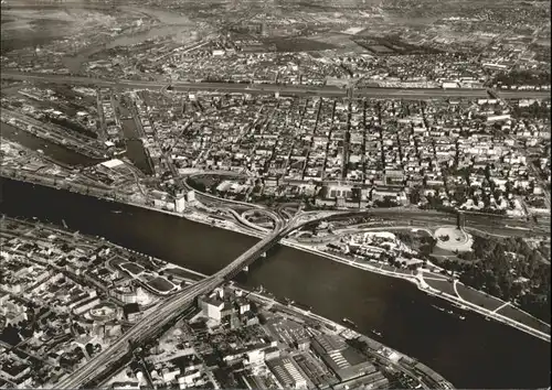 Mannheim Fliegeraufnahme Rheinbruecke *