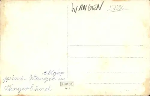 Wangen Allgaeu [handschriftlich] Saengergruppe *