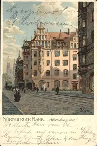 Nuernberg Nuernberger Bank Strassenbahn Kuenstler Loesch