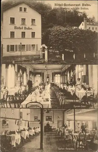 Nuernberg [Verlag] Hotel Restaurant Bube Speisesaal Garten Veranda