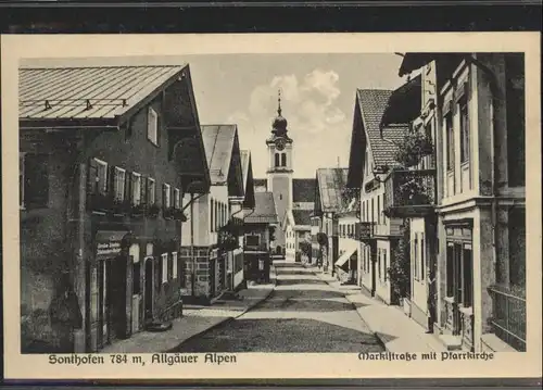 Sonthofen Oberallgaeu Marktstrasse Pfarrkirche