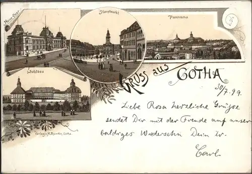 Gotha Thueringen Post Hauptmarkt Schloss / Gotha /Gotha LKR