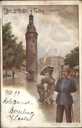 Halle Saale Turm kuenstler Ernst Riesling / Halle /Halle Saale Stadtkreis