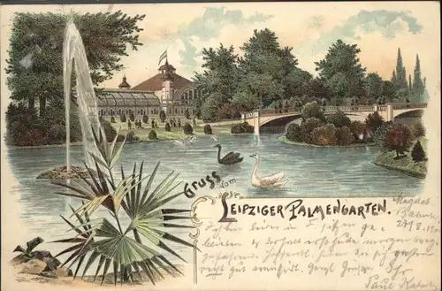 Leipzig Pamengarten Bruecke Schwan