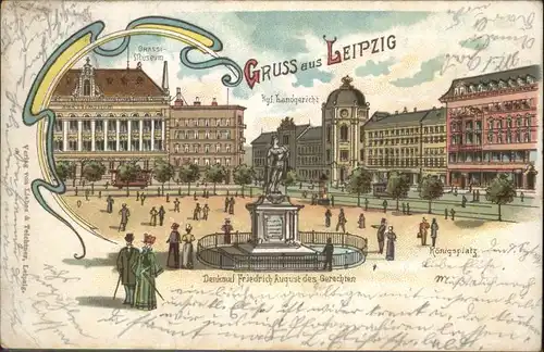 Leipzig Koenigsplatz Denkmal Friedrich August des Gerechten Landgericht Museum