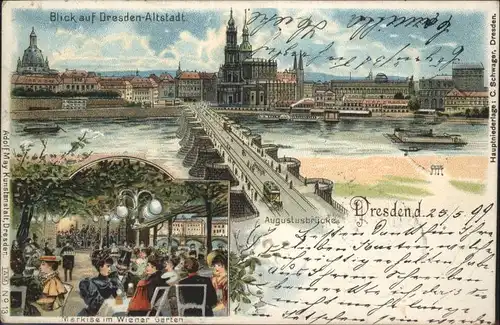 Dresden Bruecke Schiff