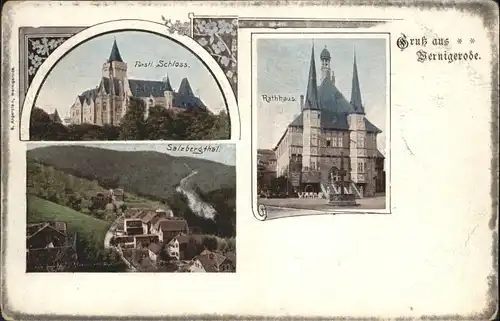 wx44667 Wernigerode Harz Schloss Rathaus Kategorie. Wernigerode Alte Ansichtskarten