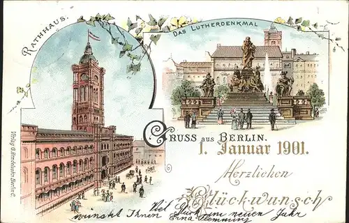 Berlin Luther Denkmal  Rathaus 