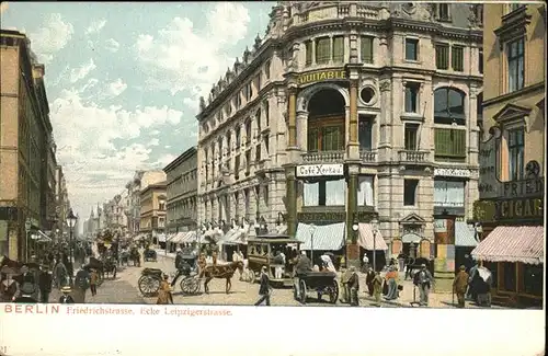 Berlin Friedrichstrasse Ecke Leipzigerstrasse Kutsche 