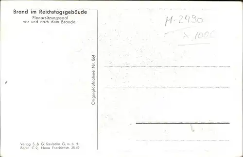 Berlin [?] Brand Reichstagsgebaeude 
