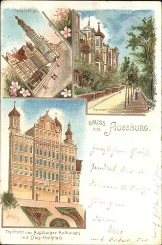 Augsburg Perlachthurm Rathaus Elias Hollplatz