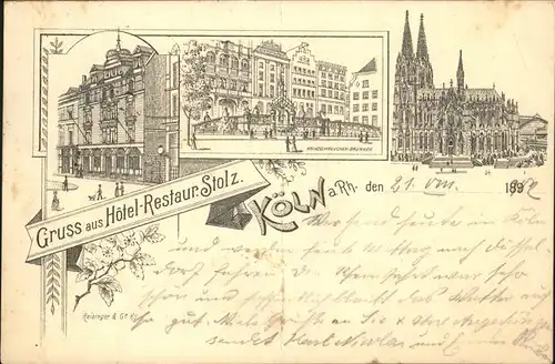 Koeln Hotel-Restaurant Stolz