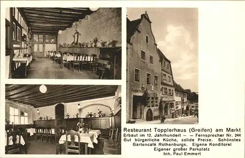 Rothenburg Tauber Restaurant Topplerhaus