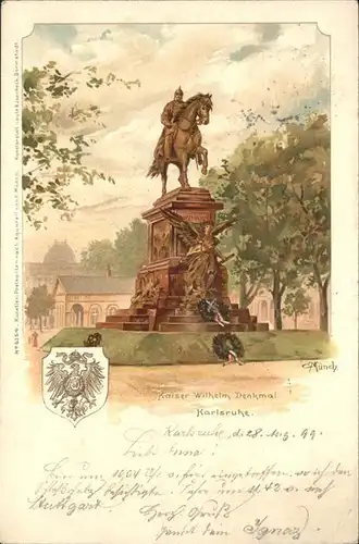 Karlsruhe Kaiser Wilhelm Denkmal  Kuenstler Muench 