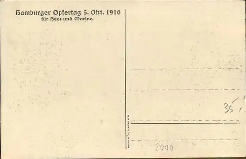 Hamburg Hamburger Opfertag 5.10.1916