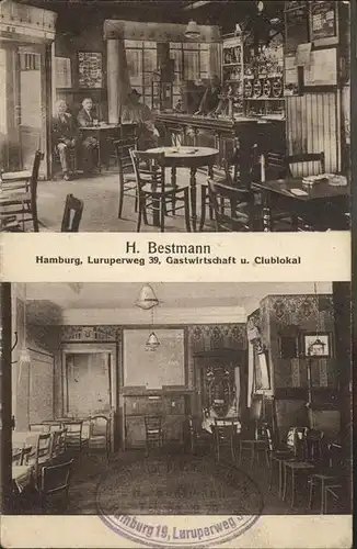 Hamburg Gastwirtschaft und Clublokal H. Bestmann