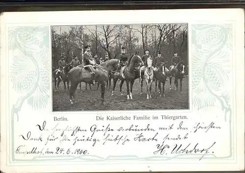 Berlin Kaiserliche Familie im Tiergarten