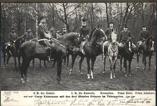 Berlin Kaiserliche Familie im Tiergarten