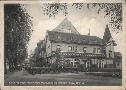 wx49546 Hamburg Cafe Rstaurant Adolf Krohm Kategorie. Hamburg Alte Ansichtskarten