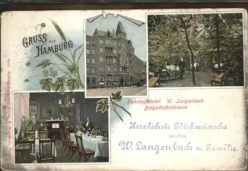 Hamburg Bahnhofshotel W. Langenbach
Bergedorfstrasse
