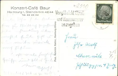 Hamburg Cafe Baur Eroeffnungsfeier