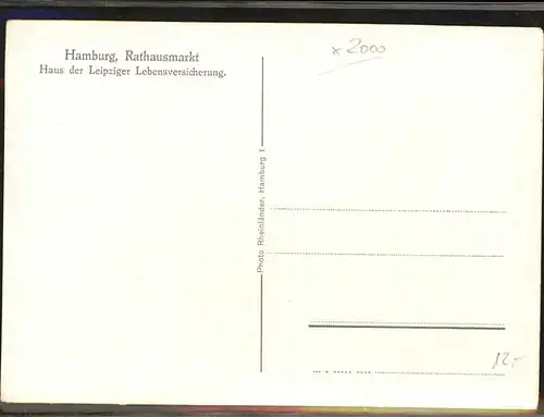 Hamburg Rathausmarkt Leipziger Lebensversicherungen