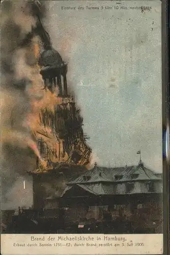 Hamburg Brand Michaeliskirche 1906