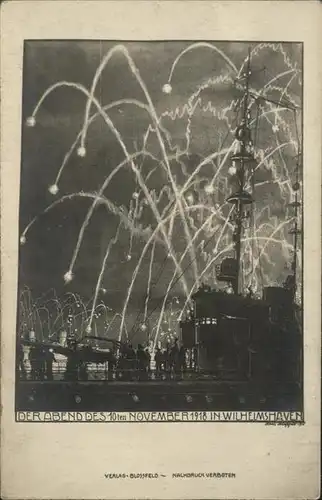Wilhelmshaven Abend des 10. November 1918